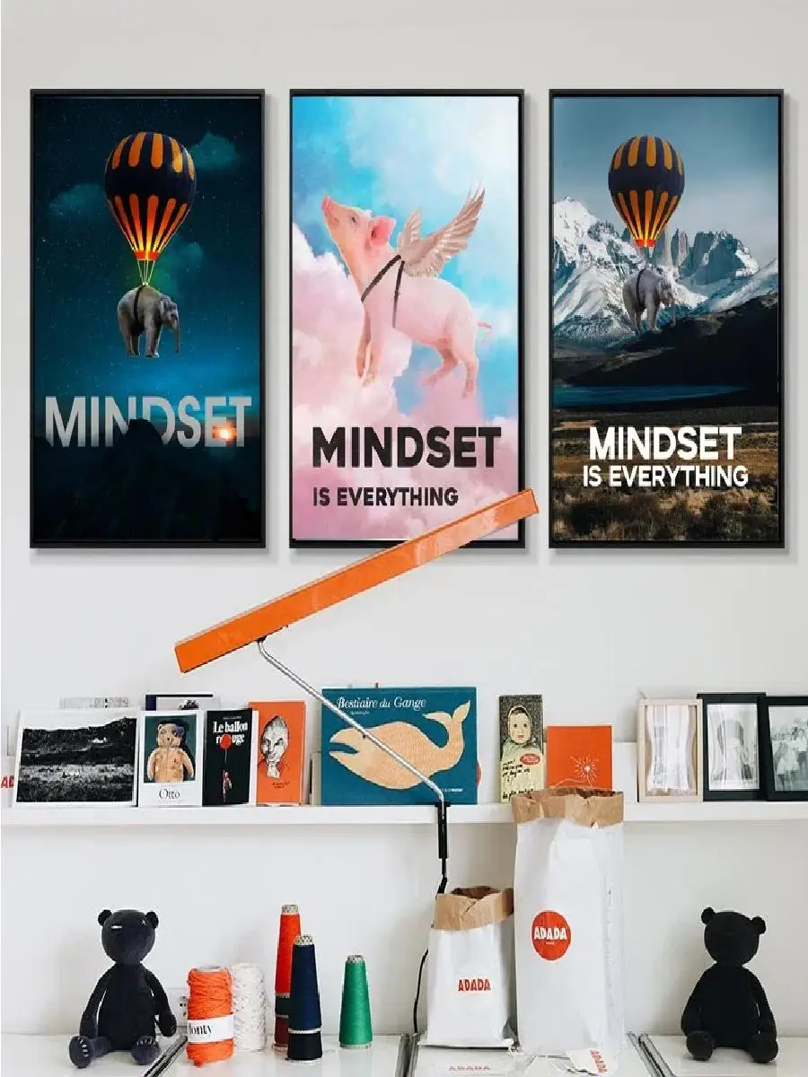 동기 부여를 주는 명언 캔버스 그림, 사고방식이 모든  - Home Office Room Inspiration 리뷰 및 가격
