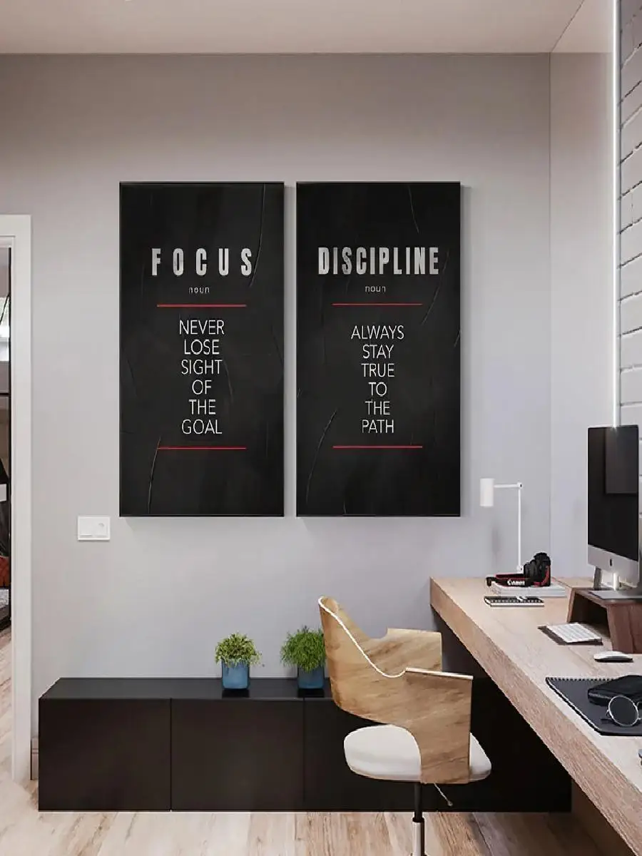 자기 통제력과 집중력을 강조하는 포스터, 동기 부여와  - Home Office Room Inspiration 리뷰 및 가격